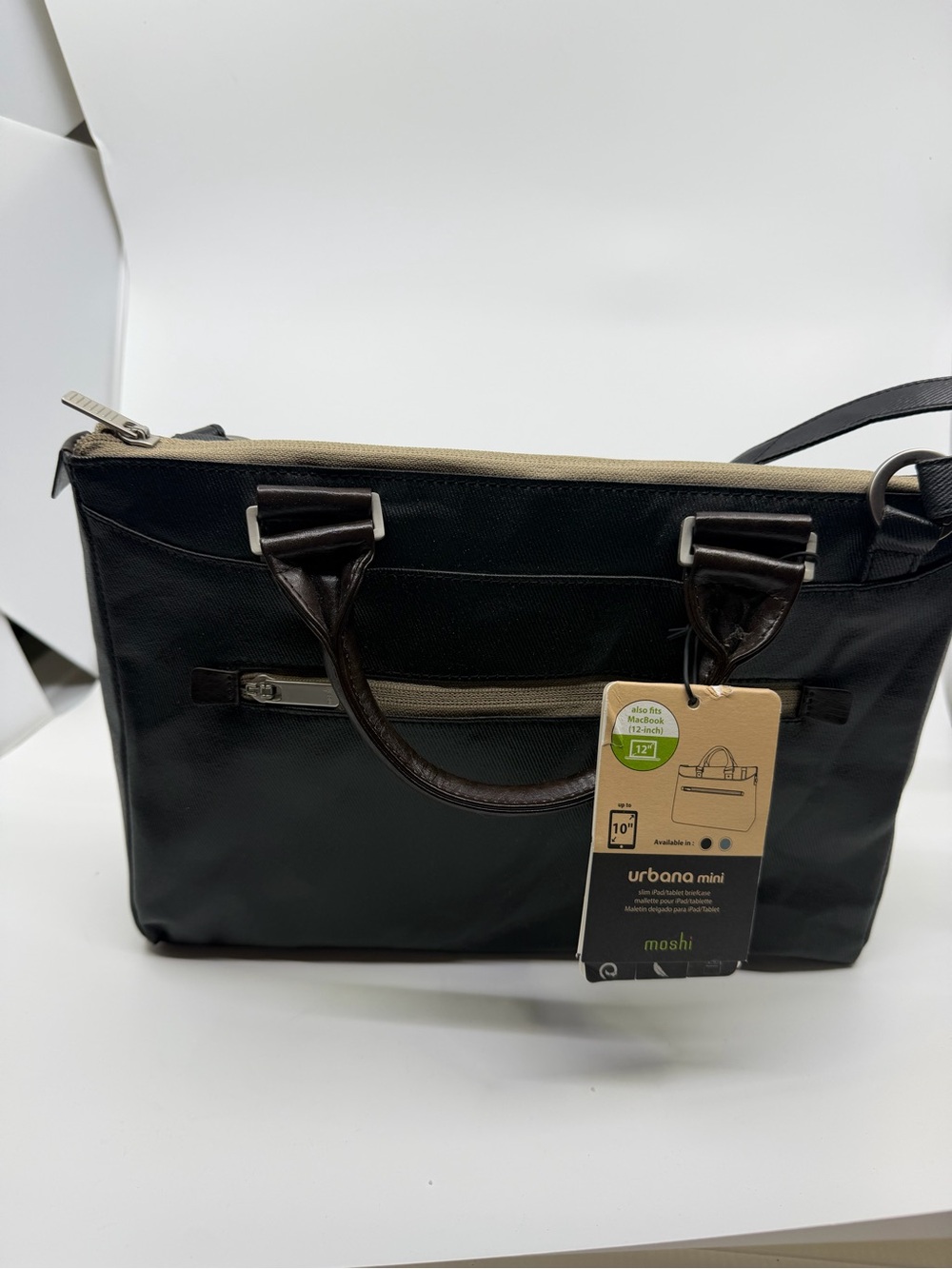 NWT Moshi Urbana Mini Black Tablet Briefcase Laptop Bag